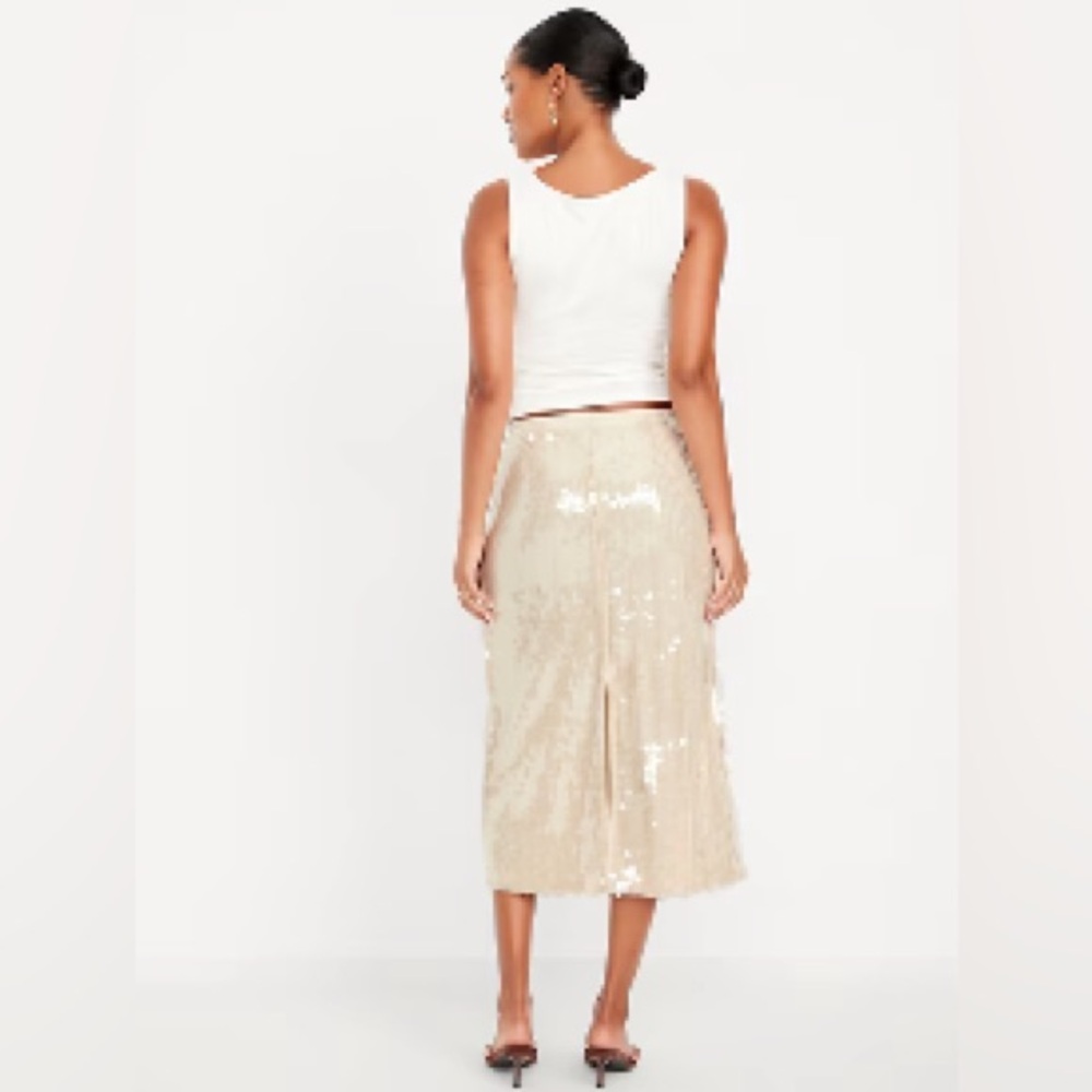 NWT Old Navy Elegant High-Waisted Sequin Midi Pencil Skirt - Picture 3 of 3